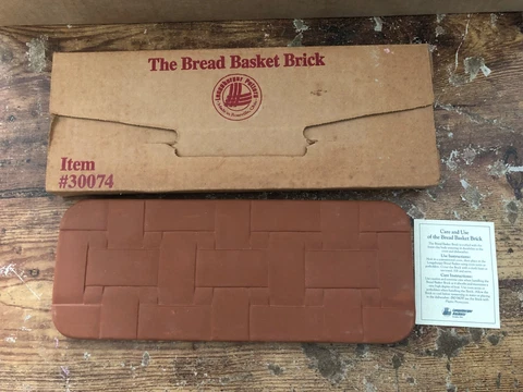 Vintage LONGABERGER Bread Basket Brick w/ Box & Instruction Card Cover