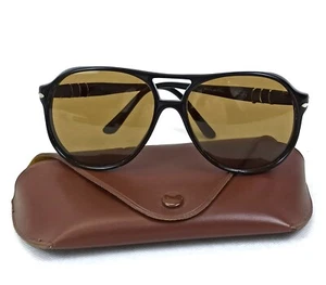 RARE PERSOL MANAGER 58224/58 SUNGLASSES VINTAGE BLACL FRAME ITALY 50s PILOT MEN - Picture 1 of 16