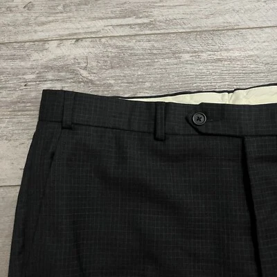 Pantalones de vestir Brooks Brothers para hombre gris talla 36x30 346 100 % lana a cuadros Foto 1 de 4