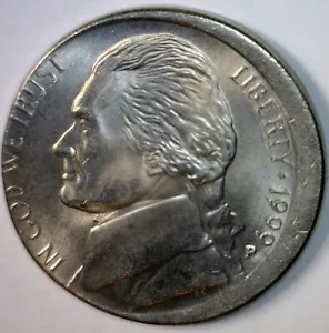 1999 OFF CENTER ERROR Jefferson Nickel BU ++ Coin NICE FULL STEP O/C Lot #6 NR - Picture 1 of 2