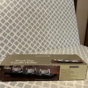 Home Trends Wood Tray Candle Holder - Picture 1 of 6