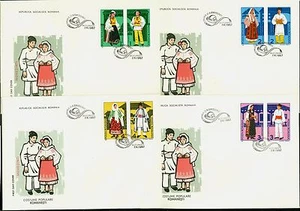 1987 Popular Costumes,Hat,Gates,Folk,Architecture,Volkstrachten,Romania,4398,FDC - Picture 1 of 1