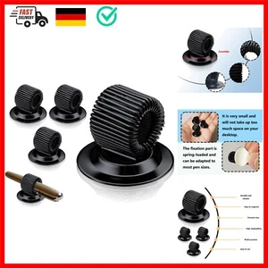 4 Stücke Schwarz Stifthalter Selbstklebend mit Einstellbarer Federschlaufe st... - Bild 1 von 8