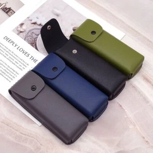 PU Glasses Storage Bag Compression Snap Closure Soft Bag Sunglasses Case - Picture 1 of 16
