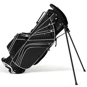 Golf Stand Bag 6 Way Divider Golf Carry Bag w/ Straps & 7 Storage Pockets Black - Picture 1 of 10