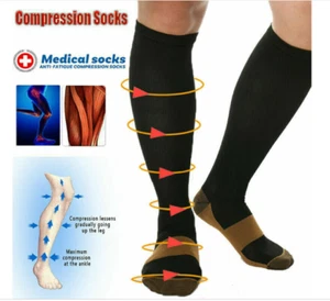 3 Pares Medias Calcetines De Compresion Para Hombres Y Mujeres Best 15-20 Mmhg - Picture 1 of 16