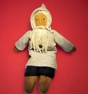 Rare Old Mask Face Tomten Santa Belsnickel Plush German or Swedish Christmas 17” - Picture 1 of 13