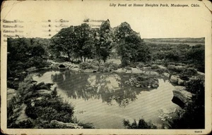 Muskogee,OK Lily Pond at Honor Heights Park 1941 Oklahoma Postcard - Picture 1 of 2