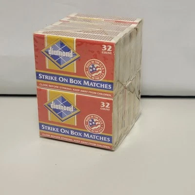 Diamond Strike-on-Box Wooden Matches Candles Camping 32per Box X's 10 Boxes B2 - Image 1 of 3