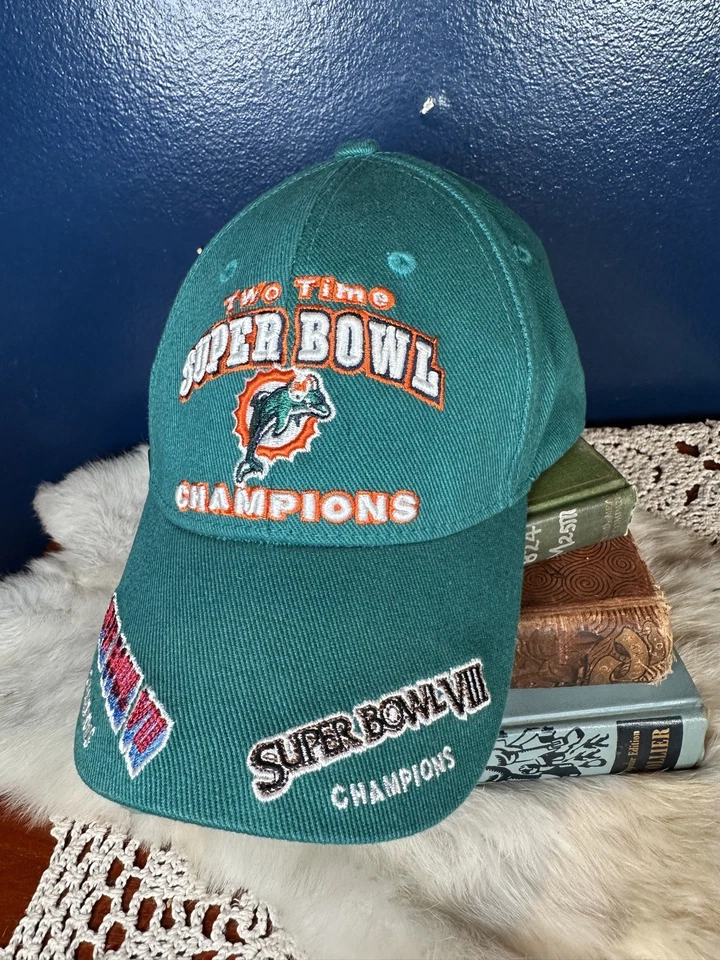 NFL Miami Dolphins Dos veces Campeones del Super Bowl con Guantes y Plato Foto 1 de 4