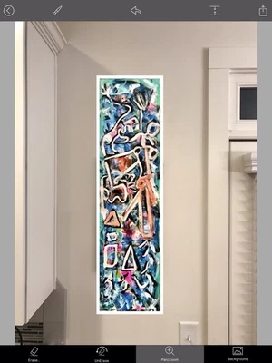 PINTURA FIRMADA IMPRESIONISTA ABSTRACTA ORIGINAL 29x8 LISTA PARA COLGAR Foto 1 de 4