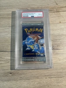 1999 Pokemon Blastoise Base Set Booster Pack PSA 8 Unlimited | thin font - Picture 1 of 1