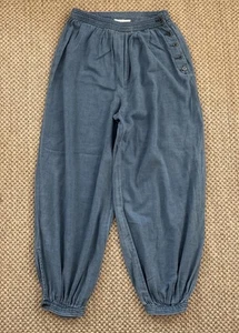 by Anthropologie Blue Denim Side Button High Waist Wide Balloon Harem Pant Sz XS - Picture 1 of 14