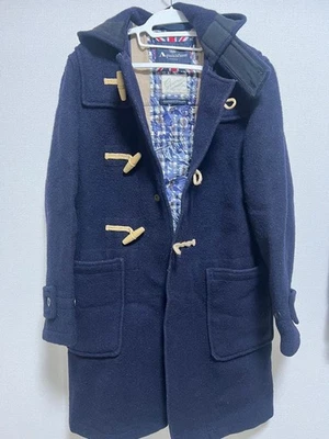 Aquascutum Duffle Coat Authentic Used Asian fit S US size XS Wool Navy Men's - Image 1 of 4
