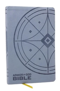 NKJV Armor of God Bible, Blue/Gray Leathersoft (Childrens Bible, Red Letter, Com - Picture 1 of 1