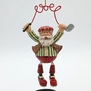Golf Weihnachtsmann Ornament Geschenk, hängender baumelnder Weihnachtsmann 6" Golf - Bild 1 von 3