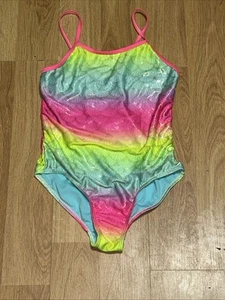 Girls Neon Ombré Multicolored One Piece Swimsuit Size Large (10-12) - Picture 1 of 6
