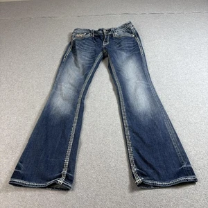 Rock Revival Jeans Damen 24 Blau Kali Boot Bootcut Kontrastnähte Strass Y2K - Bild 1 von 16