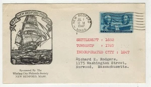 MASSACHUSETTS NAVY 1947 NEW BEDFORD MA 100TH ANNIV WHALING CITY SOCIETY & 947 - Picture 1 of 1