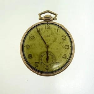 1935 Elgin Watch Co. Grade 315 12s 15j orologio da tasca orologio aperto pendente set - funzionante - Foto 1 di 7