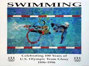 US Olympic Team SWIMMING 100 Years Anniversary 18x24 POSTER New Factory Sealed - Picture 1 of 3