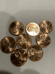 2009 Lincoln Cent Penny P & D Full Set 8 Pcs LP1, 2, 3 & 4 Uncirculated Red - Picture 1 of 5