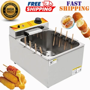 Freidora de queso para perros calientes comercial eléctrica máquina freidora de maíz profundo 8 clips 110 V - Imagen 1 de 9