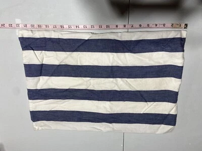 Blue White Cabana Stripe Rectangle Pillow Case 22" x 15.5" Zip Back - Image 1 of 2