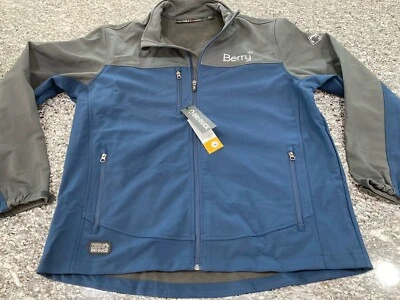 NWT DRI DUCK DDX Mens Medium XL Jacket Blue Gr Softshell Water-Resistant Logo - Image 1 of 4