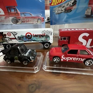 Hot Wheels Supreme Team Transport Fleet Flyer 1992 BMW + 3 Customs 🚘🚛🔥 - Picture 1 of 24