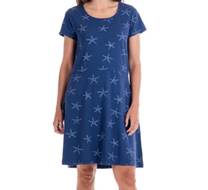 FRESH PRODUCE 2X Moonlight Blue Starfish $75 Sadie Jersey Cotton Dress NWT New - Picture 1 of 4