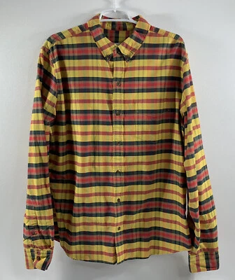 FOSSIL Multicolor Plaid Button Down Long Sleeve Shirt Men’s XL Colorful Bright - Image 1 of 4