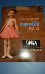 MAIN STREET Ballet FOOTED TIGHTS CLASSIC TAN Medium 55-75 lb supplex Dancewear - Picture 1 of 2