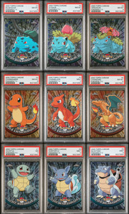 NM+ Pokemon Topps Chrome Starter Set #1-9 Charizard, Blastoise, Venusaur PSA 7-9