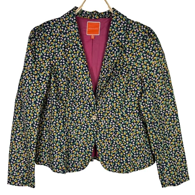 NWOT Modcloth Sz XL Multicolor Floral Peplum Blazer One Button Jacket Pockets - Image 1 of 4