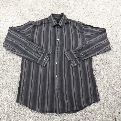 Van Heusen Shirt Mens 14 14.5 S Black Gray Long Sleeve Button Up Preppy Casual - Image 1 of 4