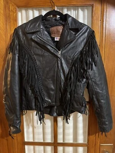 Walter Dyer Leather Biker Motorcycle Jacket Womens Size 10 Made In USA Vintage - Picture 1 of 15