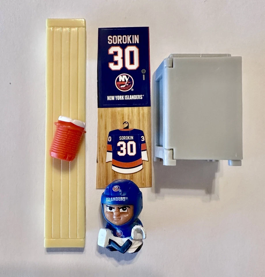 NHL Teenymates Ilya Sorokin New York Islanders W/Locker, Bench, Label, Gatorade - Image 1 of 2