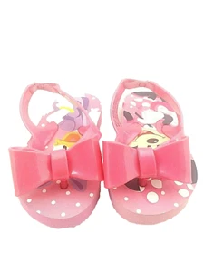 DISNEY Minnie Daisy Pink Flip-Flops With Bow 5/6 Girl Shoes Summer Beach Fun Sun - Picture 1 of 9