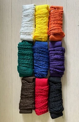 Kung Fu Corded Martial Arts Belts - White thru Black - Image 1 of 4