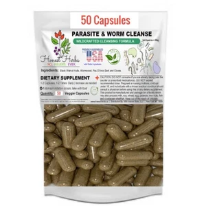 Worm & Parasite Blend - Natural Cleanse Formula - 500mg - 50 Veggie Caps - Picture 1 of 4