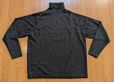 Men's Vintage STRUCTURE Merino-Wool Turtle-Neck Sweater Gray - L - Image 1 of 4