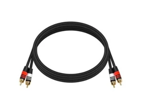 6' Premium 2 RCA Plug/2 RCA Plug M/M 22AWG Cable - Black - Monoprice 2864 - Picture 1 of 2