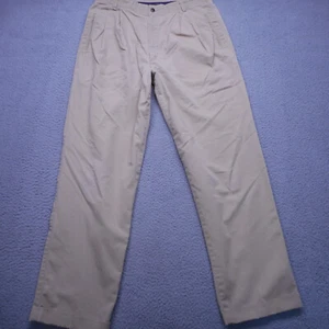 Vtg Levis Dockers Pants Men 34x32 Khaki Loose Fit Pleated Front Twill Trouser - Picture 1 of 16