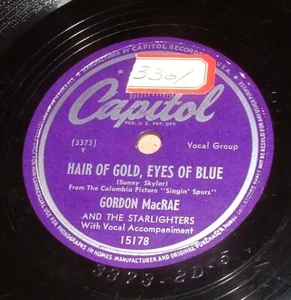 78RPM Gordon MacRae & Starlighters 15178 Hair Of Gold Eyes Of Blue Rambling Rose - Picture 1 of 4