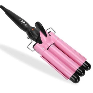 Hair Crimper Hair Curling Tongs 3 Barrel Hair Curler Class Quick Heating Elec... - Picture 1 of 9