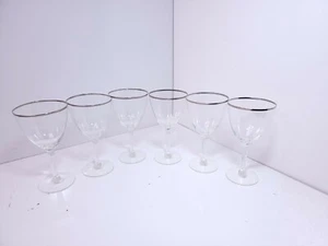 MCM silberumrandete Weingläser 6er Set - Bild 1 von 11