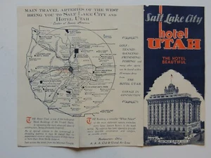 Antique Salt Lake City HOTEL UTAH Map Historical Brochure Phamphlet George Relf - Imagen 1 de 4