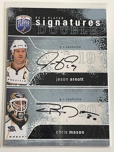 2007-08 Upper Deck Be a Player Signatures Double Jason Arnott Chris Mason Auto - Picture 1 of 2