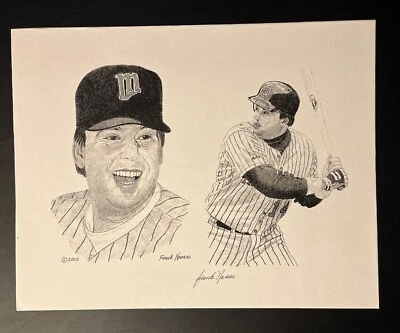 Frank Nareau 亲笔签名 Kent Hrbek 明尼苏达双胞胎绘画印刷品 14 英寸 x 11 英寸 - 2005 — 第 1/4 张图片